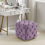 Modern Velvet Upholstered Ottoman, Exquisite Small End Table, Soft Foot Stool, Dressing Makeup Chair, Comfortable Seat For Living Room, Bedroom, Entrance - Furniture Home Direct