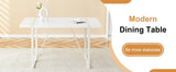 Dining Table Industrial Rectangular MDF Metal Frame White - Furniture Home Direct