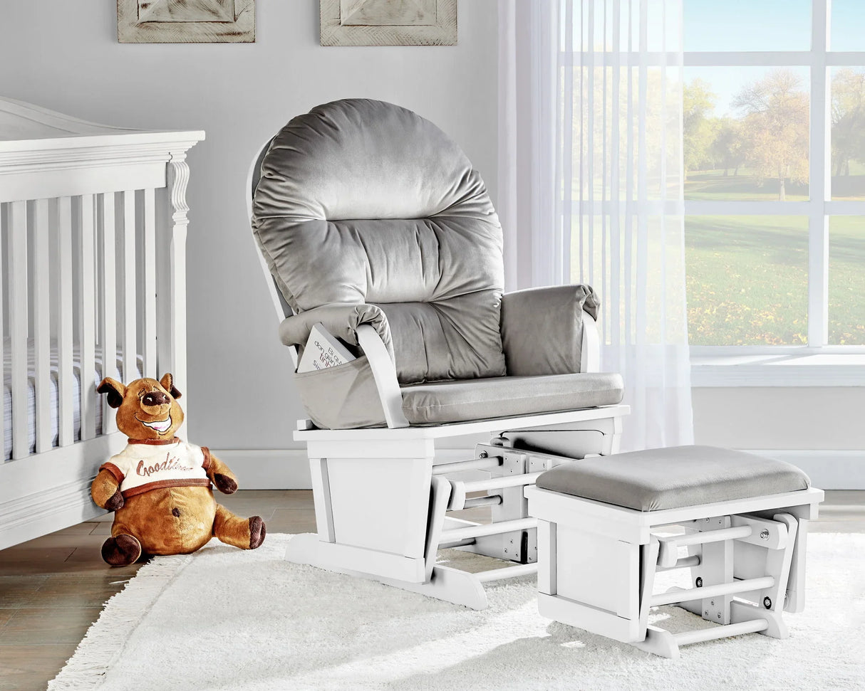 Madison - Glider & Ottoman - White Base - Furniture Home Direct