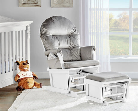 Madison - Glider & Ottoman - White Base - Furniture Home Direct