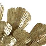 Round Metal Mirror With Trumpet Vine Motif - Gold - Furniture Home Direct