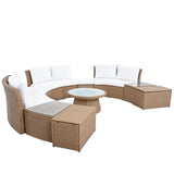 Semi-Circle Outdoor Sectional Set - Furniture Home Direct