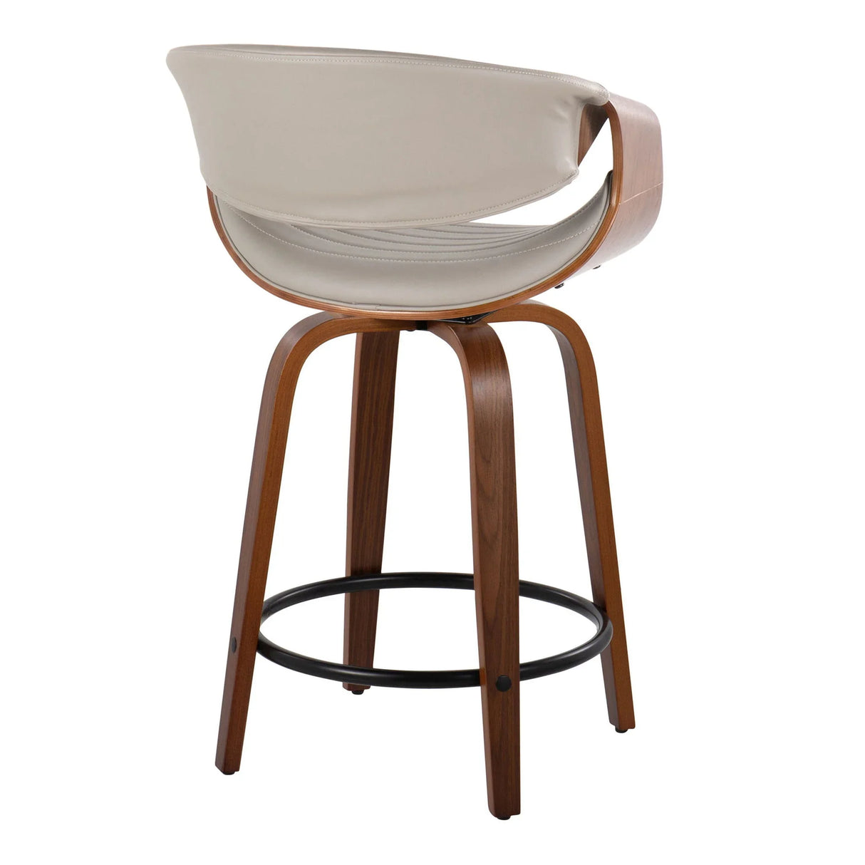 Symphony - Mid Century Modern Fixed Height Counter Stool With Swivel With Round Footrest (Set of 2) - Furniture Home Direct