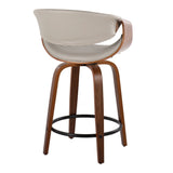 Symphony - Mid Century Modern Fixed Height Counter Stool With Swivel With Round Footrest (Set of 2) - Furniture Home Direct