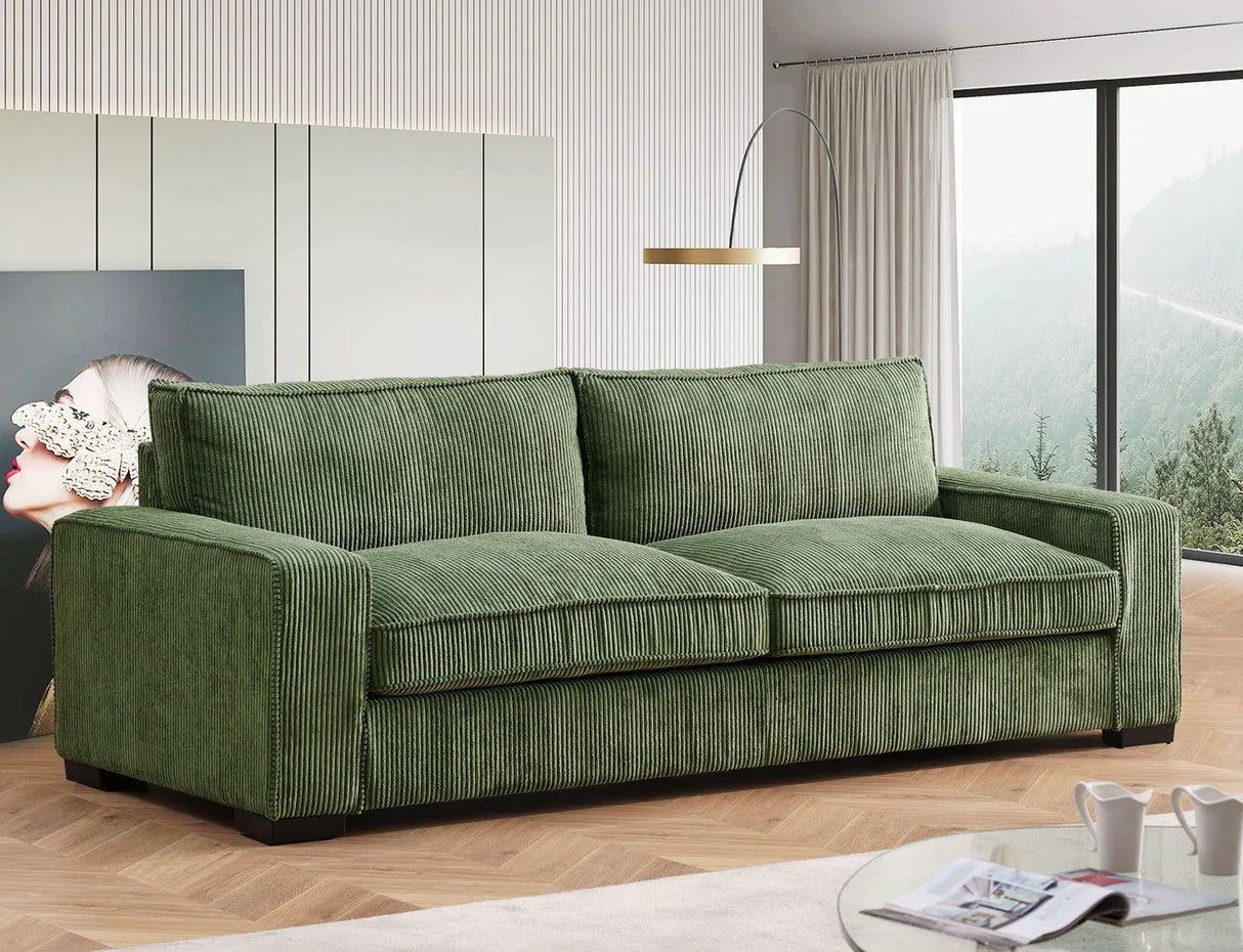 Luxe - Corduroy Sofa With Sleek Design, Spacious And Comfortable 3 Seater Couch - Furniture Home Direct