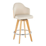 Ahoy - Contemporary Fixed Height Counter Stool & Round Footrest (Set of 2) - Furniture Home Direct