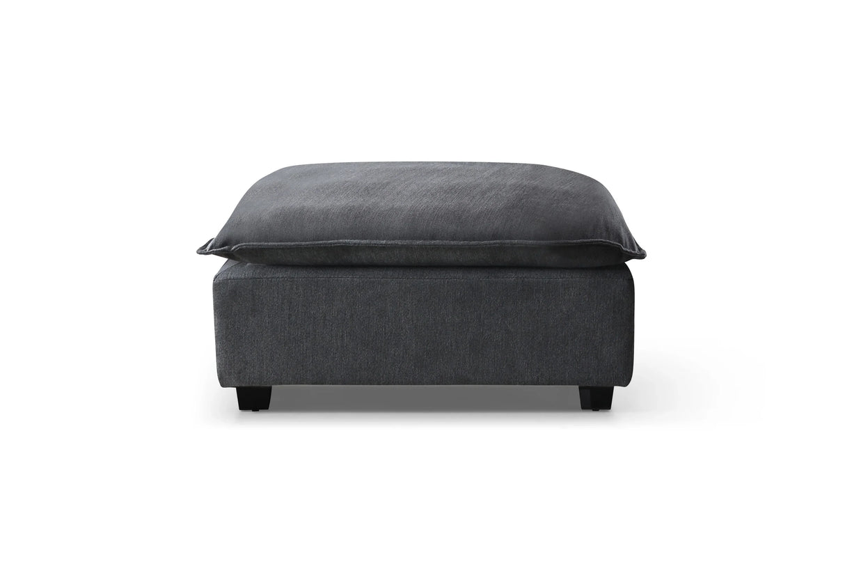 130" Linen Modular Sectional with Two Ottomans - Gray - Furniture Home Direct