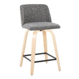 Toriano - Contemporary Modern Design Fixed Height Counter Stool With Swivel With Square Footrest (Set of 2) - Furniture Home Direct
