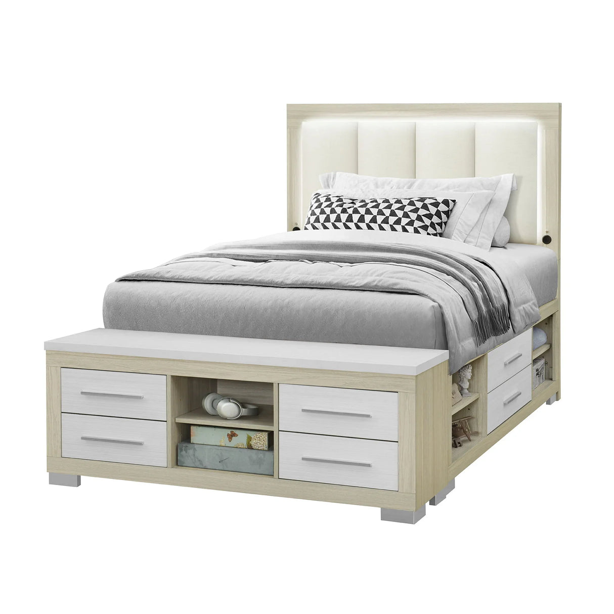 Emilia - Bed With Storage And LED Lighting - Furniture Home Direct