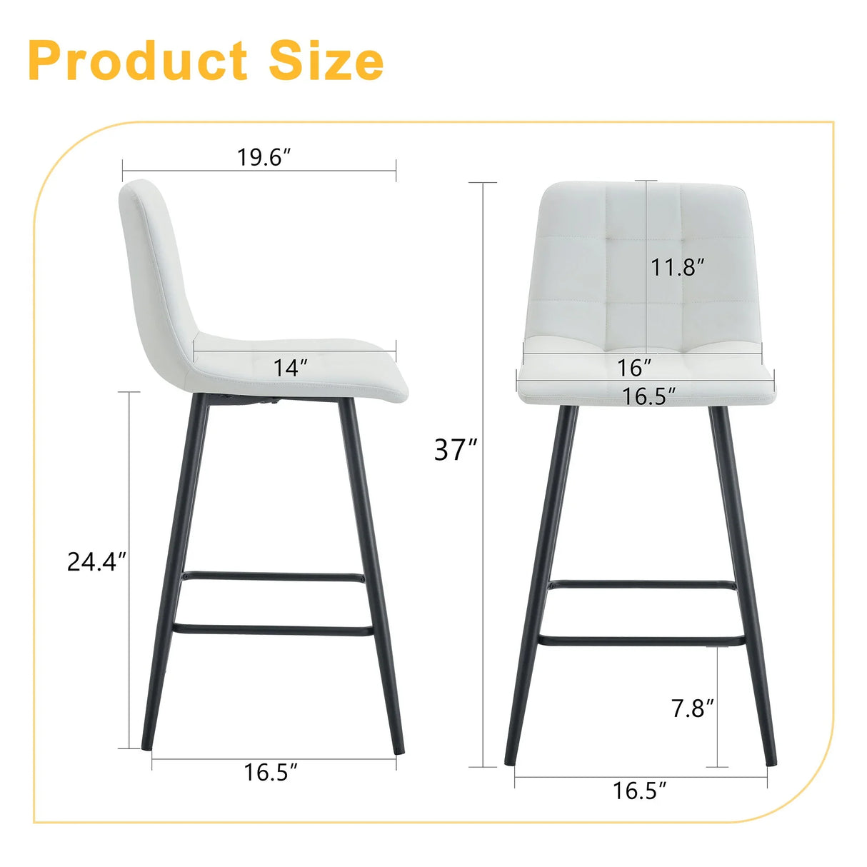 Bar Chair Set Comfortable With Metal Legs And Ergonomic Design - Furniture Home Direct