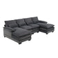 Modern U-Shaped Sectional Sofa With Waist Pillows, 6 Seat Upholstered Symmetrical Sofa Furniture, Sleeper Sofa Couch With Chaise Lounge For Living Room - Furniture Home Direct
