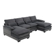 Modern U-Shaped Sectional Sofa With Waist Pillows, 6 Seat Upholstered Symmetrical Sofa Furniture, Sleeper Sofa Couch With Chaise Lounge For Living Room - Furniture Home Direct