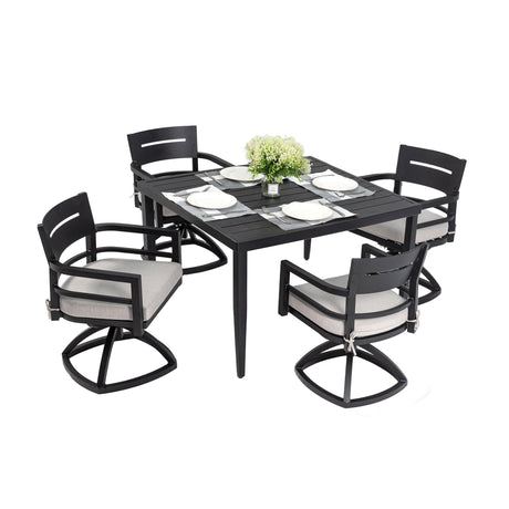 Outdoor Aluminum Dining Set with Sunbrella Cushions