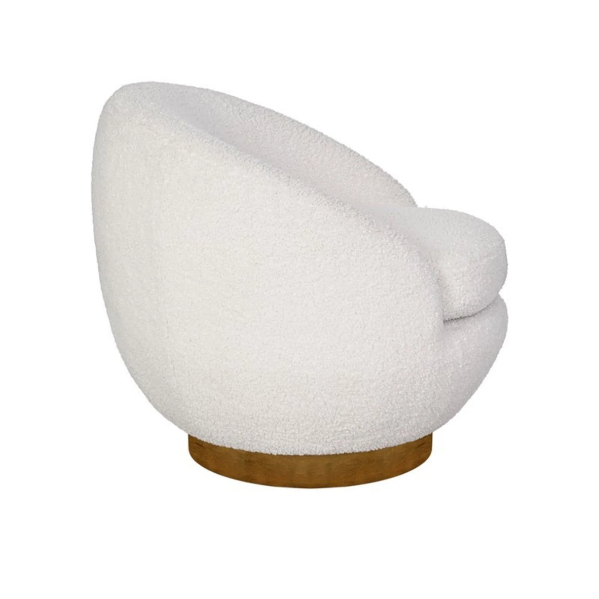 Shearling - Swivel Chair With Base Construction - Cream - Furniture Home Direct