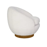 Shearling - Swivel Chair With Base Construction - Cream - Furniture Home Direct