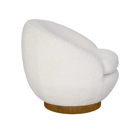 Shearling - Swivel Chair With Base Construction - Cream - Furniture Home Direct
