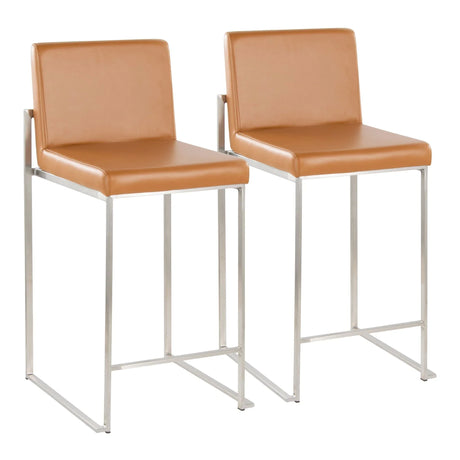 Fuji - Contemporary High Back Barstool (Set of 2) - Furniture Home Direct