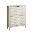 Retro Shoe Storage Cabinet, Mid Century Vintage Freestanding With 2 Flip Drawers, Suitable For Entryway - Retro White / White / Vintage - Furniture Home Direct