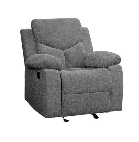 Kalen - Chenille Glider Recliner - Gray - Furniture Home Direct