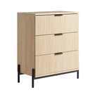 Mid-Century 3 Drawer Chest With Reeded Drawer Fronts - Furniture Home Direct