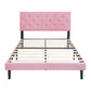 Modern Upholstered Platform Bed Frame With Button Tufted Linen Fabric Headboard - Furniture Home Direct