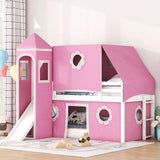 Loft Bed With Slide Tent And Tower Fun Playhouse Design - Furniture Home Direct