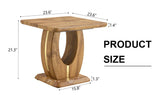 End Table Square Wood Grain With Curved Base Walnut - Furniture Home Direct