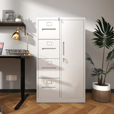 Metal Storage Vertical Filing Cabinet With Lock, 4 Drawers, 1 Door, Steel Construction, School / Office Use - Furniture Home Direct
