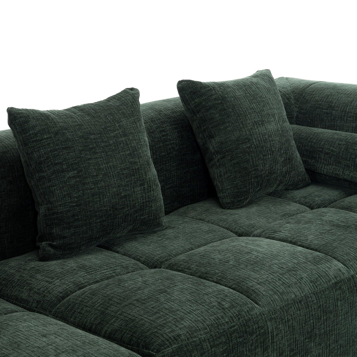 Sectional Sofa Modular Tufted Chenille Upholstery Green - Furniture Home Direct