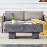 Coffee Table Modern Minimalist Stone Look MDF Textured Gray - Furniture Home Direct