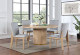 Caspian - 5 Piece Round Dining Table Set With Chairs - Oak - Furniture Home Direct
