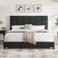 Squares Upholstered Platform Bed - Furniture Home Direct
