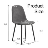 Modern Medieval Style Cushioned Side Chairs Set With Black Metal Legs For Kitchens - Furniture Home Direct