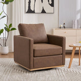 Modern Upholstered Square Swivel Accent Chair With 360 Degree Rotation - Furniture Home Direct