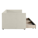 Corduroy Daybed With Two Drawers And Wood Slat - Furniture Home Direct