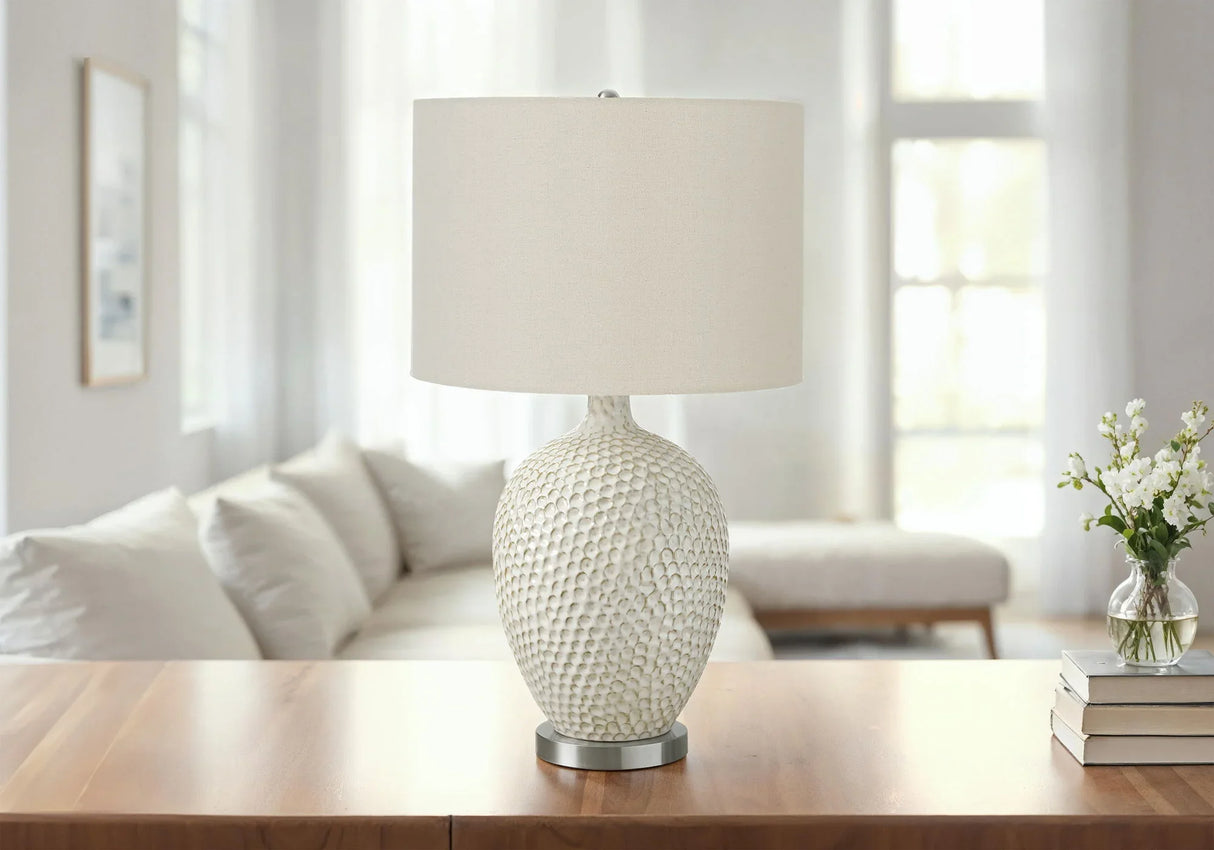 Lighting, Table Lamp, Ceramic, Contemporary - Cream - Furniture Home Direct