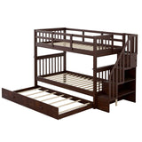 Stairway Bunk Bed With Storage And Guard Rail For Bedroom - Furniture Home Direct