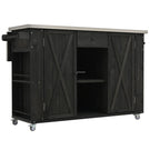 Outdoor Kitchen Island With Stainless Steel Top, Ample Storage Space, Towel And Spice Racks And A Bottle Opener - Furniture Home Direct