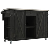Outdoor Kitchen Island With Stainless Steel Top, Ample Storage Space, Towel And Spice Racks And A Bottle Opener - Furniture Home Direct