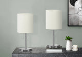 Lighting, Table Lamp, USB Port Included, Nickel, Contemporary (Set of 2) - Furniture Home Direct