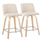Toriano - Contemporary Fixed Height Counter Stool With Swivel With Square Footrest (Set of 2) - Furniture Home Direct