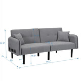 Folding Ottoman Sofa Bed With Stereo - Gray Fabric - Furniture Home Direct