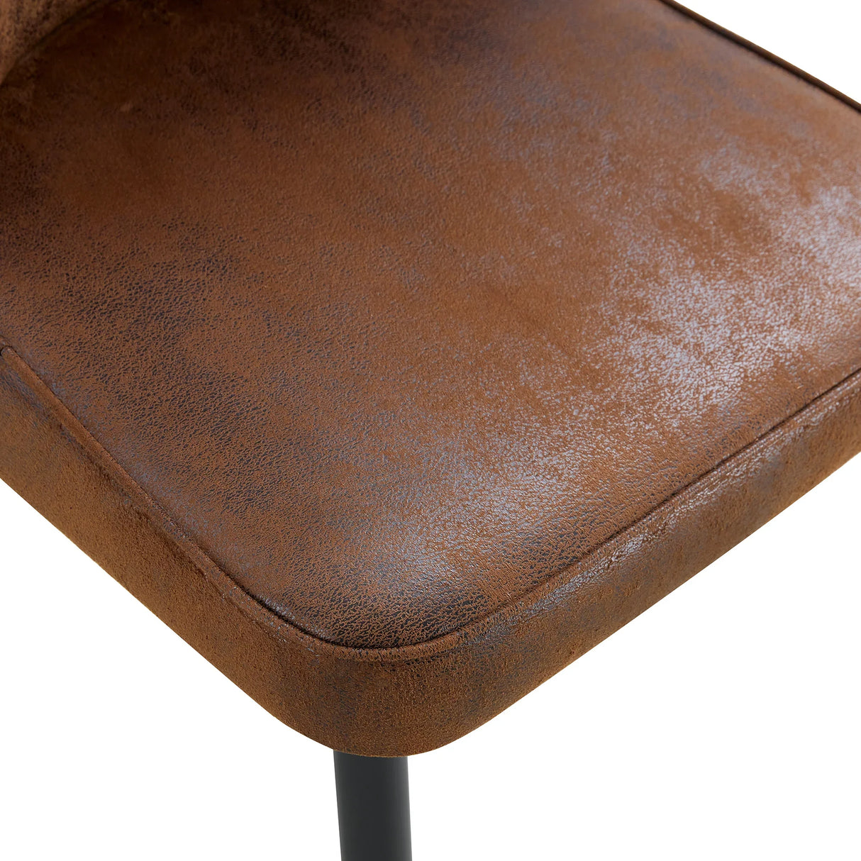 Set Of 8 Brown Faux Suede Velvet Dining Chair Set - Brown - Furniture Home Direct
