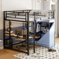 Loft Bed With Desk, Shelves, Power Outlet, LED Light And Wardrobe - Furniture Home Direct