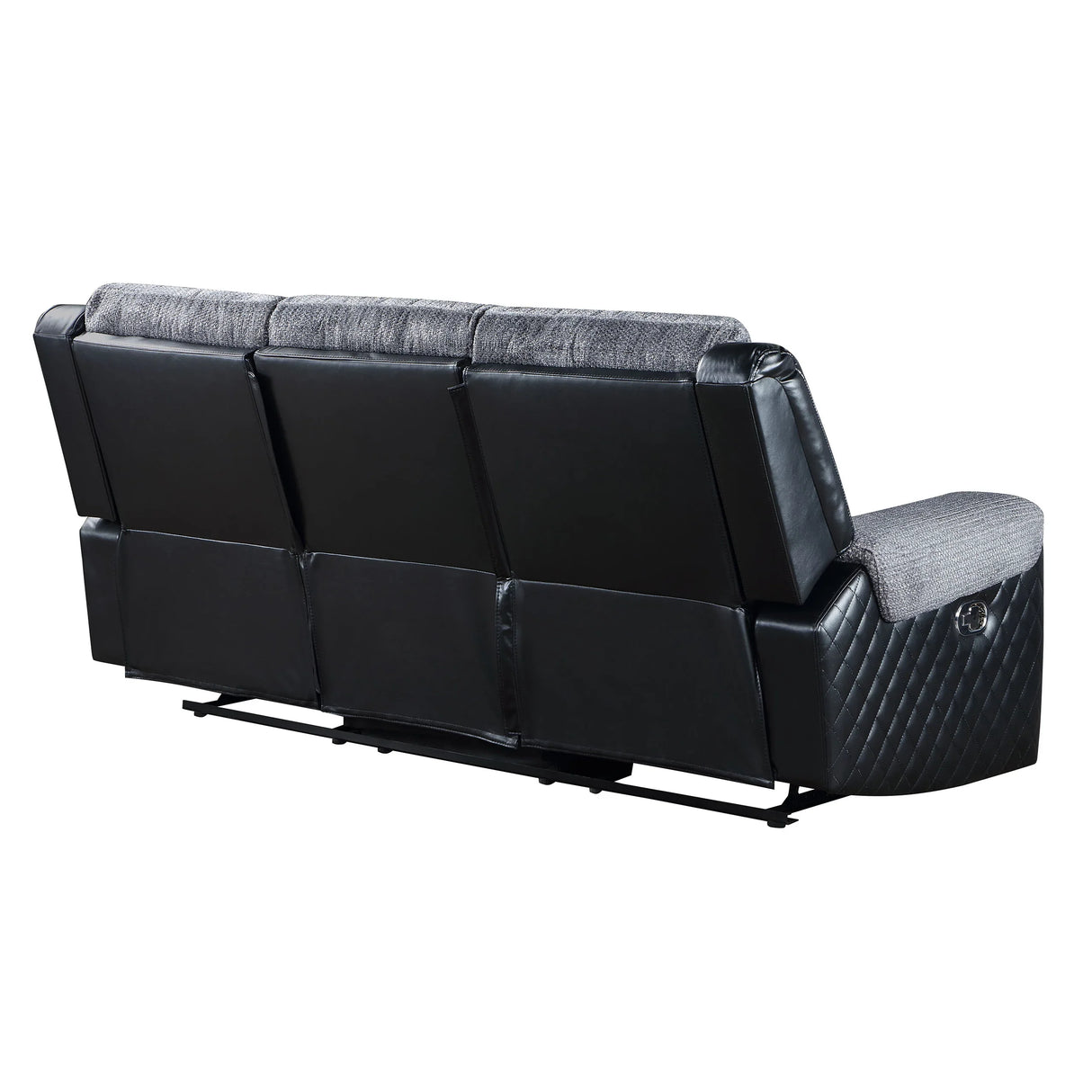 Reclining Sofa Two-Tone Upholstery Premium Gray and Black - Furniture Home Direct
