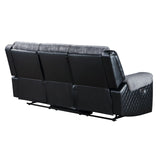 Reclining Sofa Two-Tone Upholstery Premium Gray and Black - Furniture Home Direct