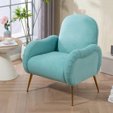 Modern Accent Chair With Metal Legs, Snowflake Fabric Armchair - Furniture Home Direct