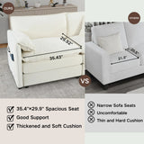 Modern Oversized Chenille Loveseat Sofa With Deep Seat And Diy Combination - Furniture Home Direct