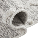 Area Rug Pebble Pattern Machine Made Polyester Gray Cream - Furniture Home Direct