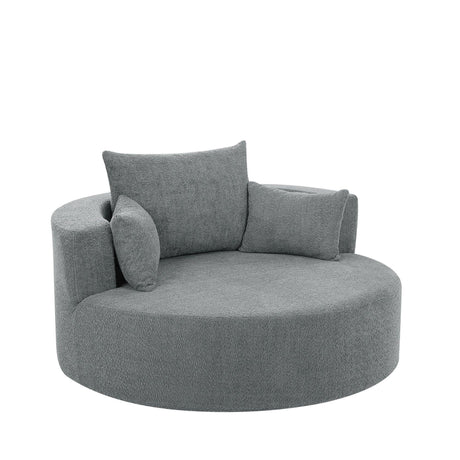 360° Swivel Accent Barrel Chair With 3 Removable Pillows For Living Room - Furniture Home Direct